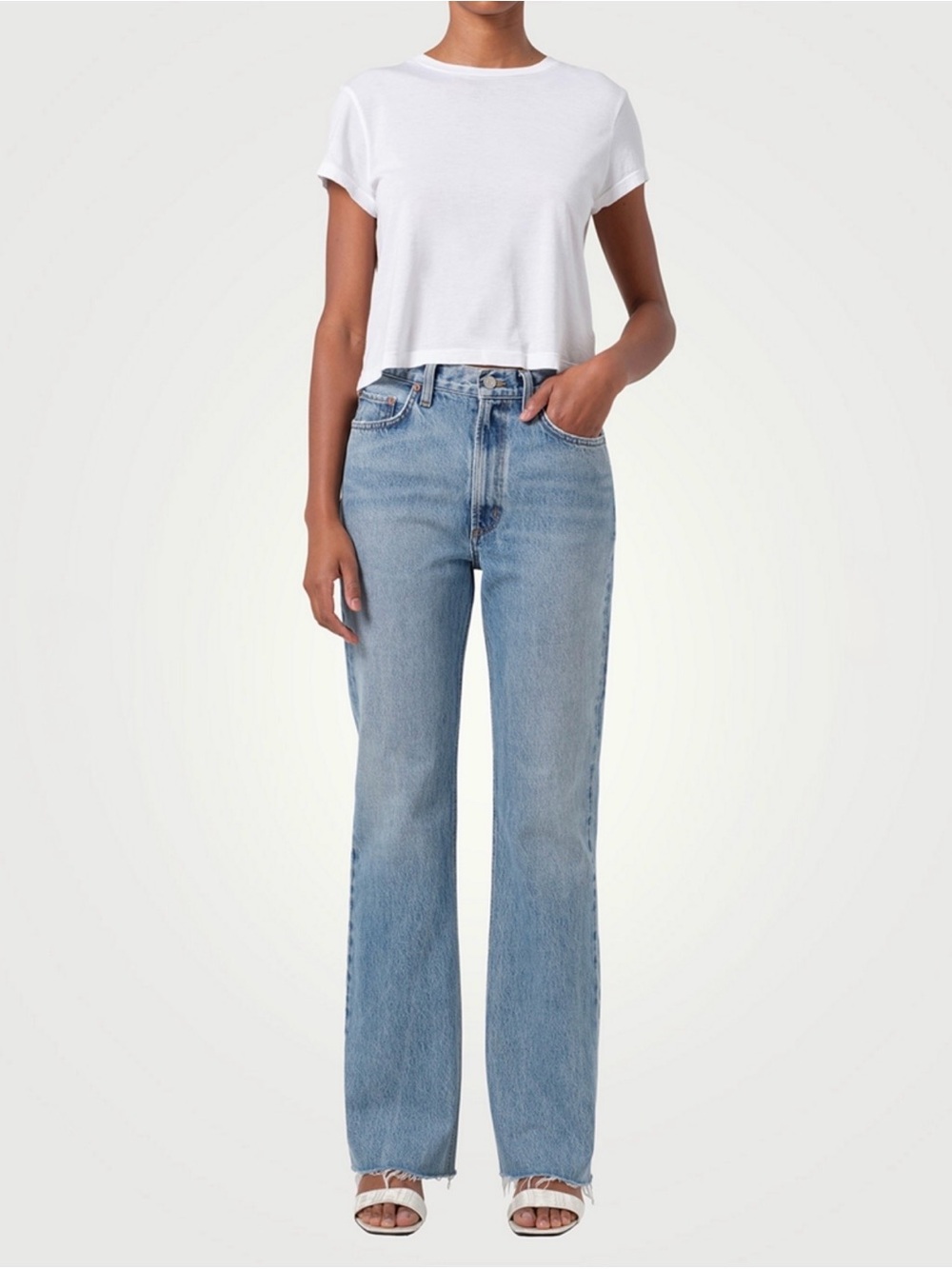 AGOLDE Leena Mid Rise Baby Flare Jean in Stage